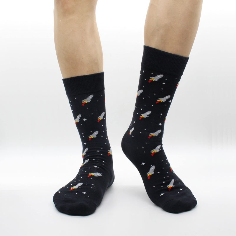 TOEJYJ TOEJY Fun Crazy Funny Dress Socks for Men, Cute Novelty Cool Silly Funky Pattern Graphic Calf Cotton Crew Socks Gift - Image 4